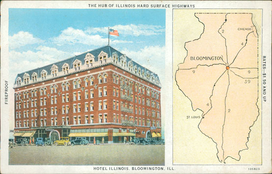 The Illinois House, Jefferson and Center Streets, c1940