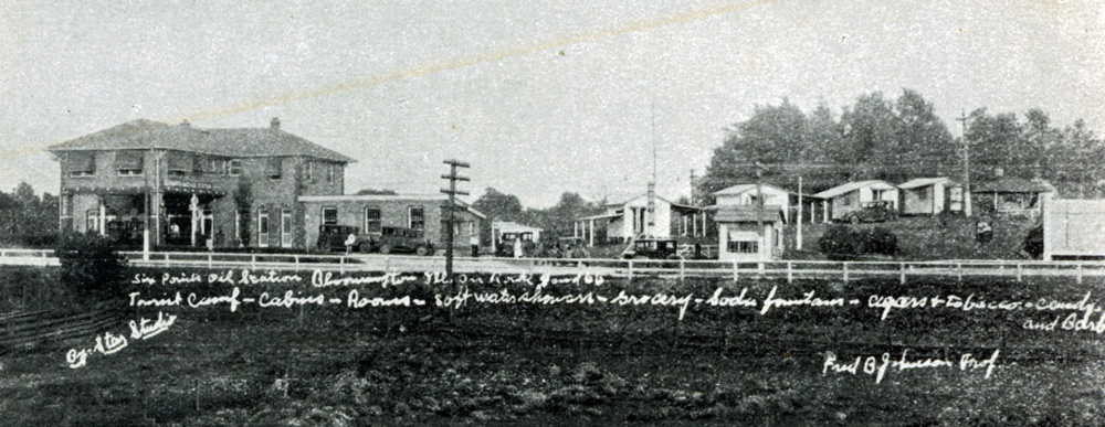 Cabin Town c.1925. It was located south of Forest Park. It was torn down when Rt. 66 was enlarged to four lanes.