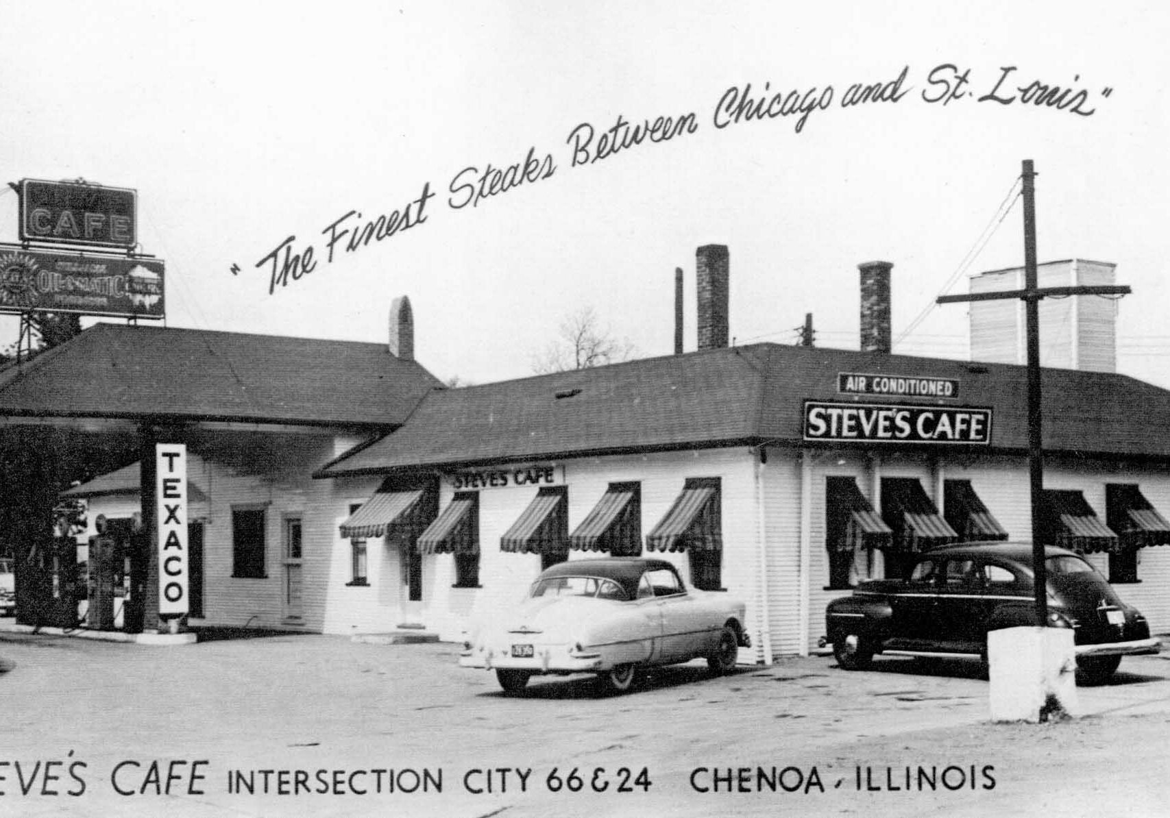  Steve's Cafe was at the intersection of Rts. 66 and 24, C. 1953.